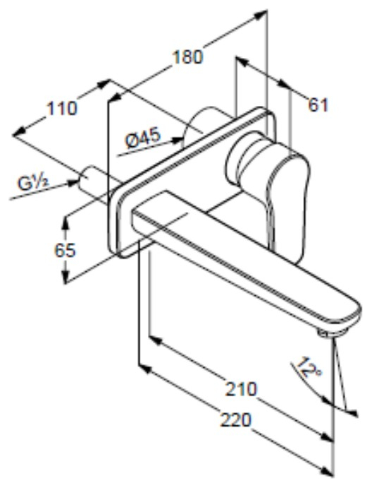 VIGOUR Farbset Waschtisch-Wandarmatur derby V3 Auslauf 220mm verchromt