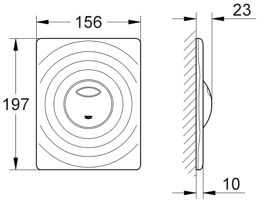 GROHE Surf Betätigungsplatte verchromt für 2-M-Spülk./Start-Stopp mit ECO-Taste 38861000 - Bild 2
