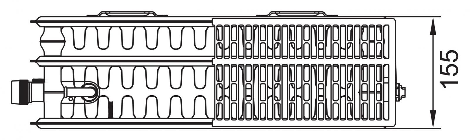 Kermi Flachheizkörper therm-x2 Profil-V Typ 33 900x400mm Ventil links inkl. Bohrkonsolenset