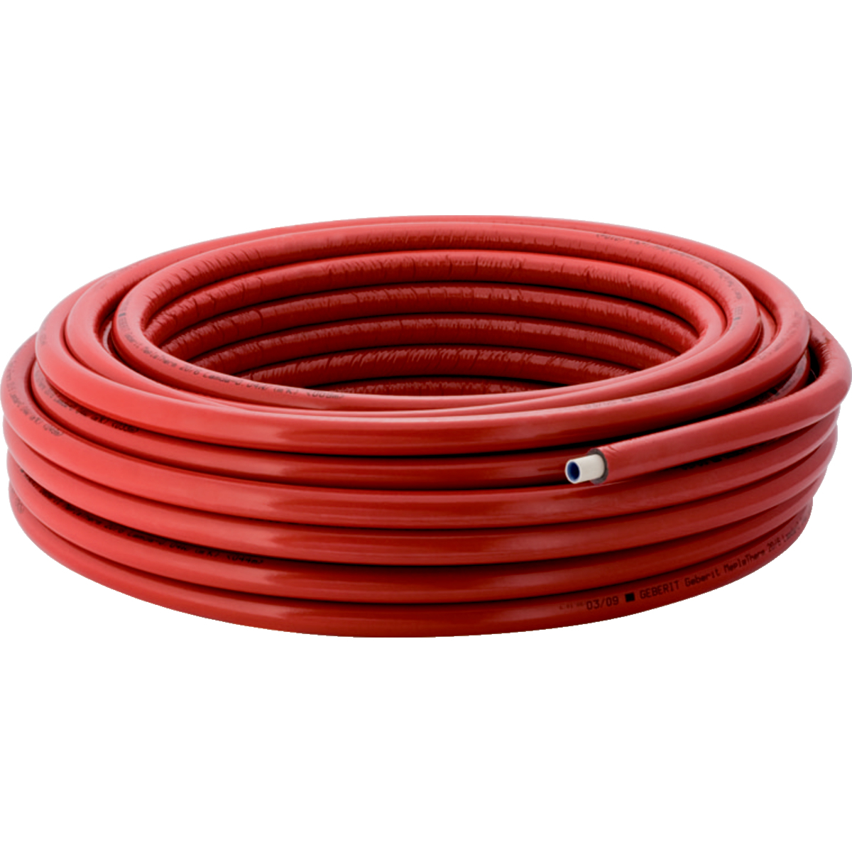 Geberit FlowFit Systemrohr ML, Therm d=16x2mm Dämmung=10mm Rolle=50m rot 619.170.00.1 - Bild 1