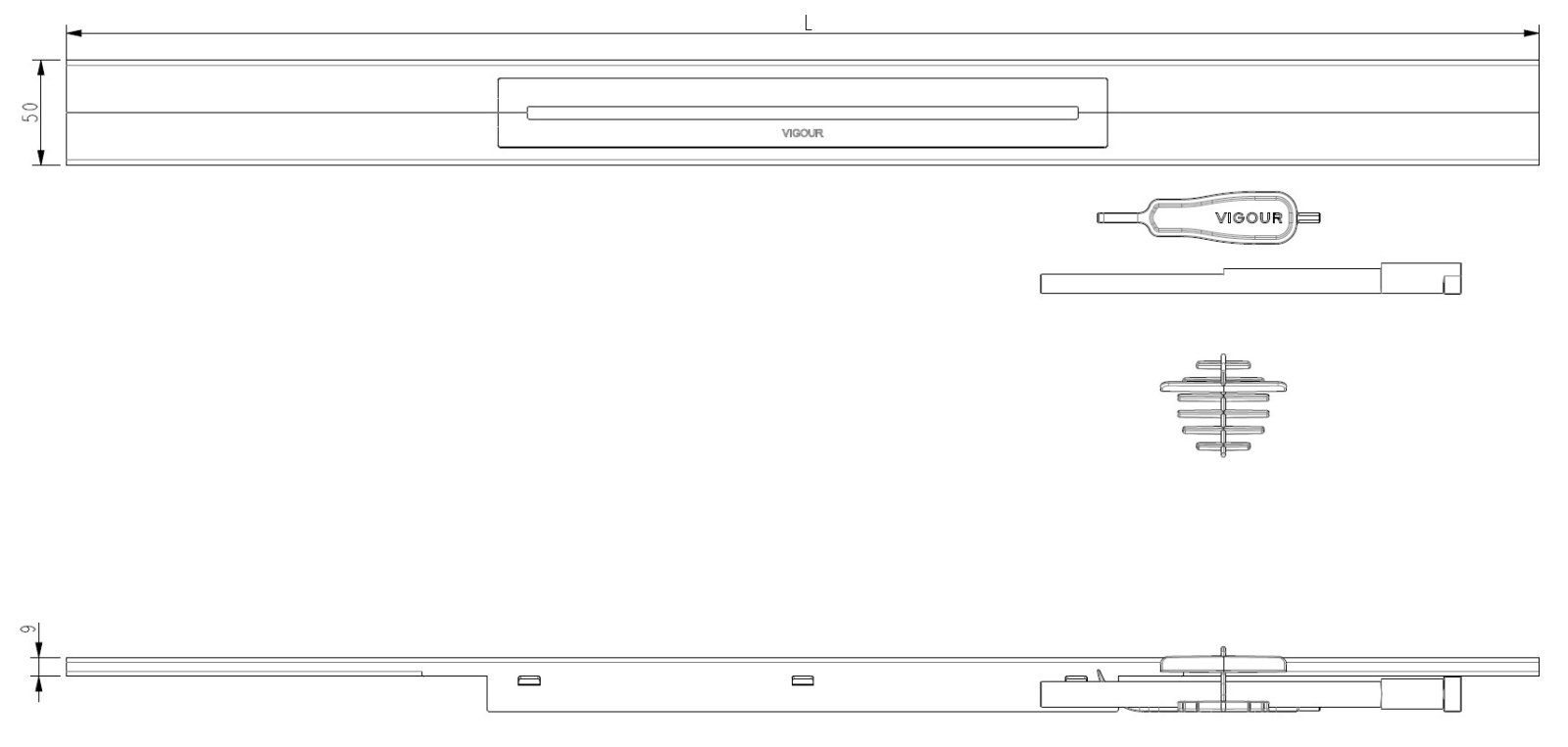 VIGOUR Duschrinne Designset individual 4.0 poliert 1600 mm, für Rohbauset V4GK