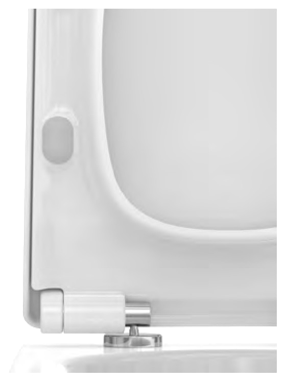 WC-Sitz mit Deckel weiß S006379 mit Absenkautomatik Edelstahl, abnehmbar, für DuraStyle Wand-WC - Bild 4