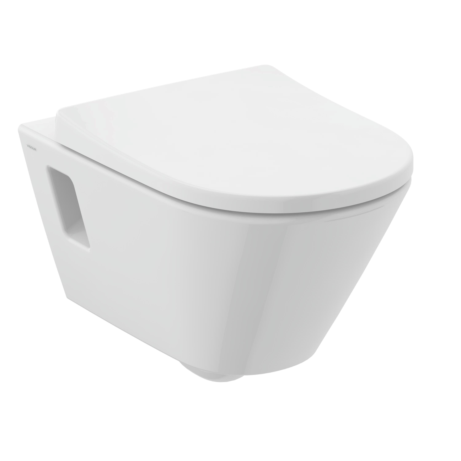 VIGOUR Wand-Tiefspül-WC derby V3 PflegetectPlus weiss, spülrandlos, WC-Sitz mit Absenkautomatik