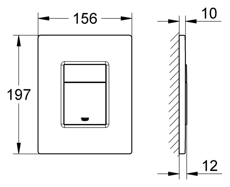 Grohe Skate Cosmopolitan WC-Betätigungsplatte mattchrom, senkrecht/waagerecht 38732P00 - Bild 2