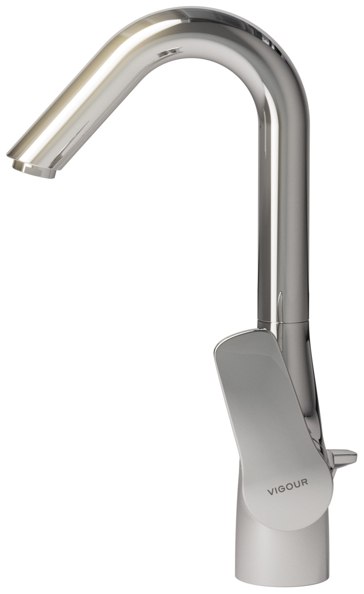 VIGOUR Einhand-Waschtischbatterie derby V3 V-Auslauf schwenkbar, mit Ablaufgarnitur verchromt