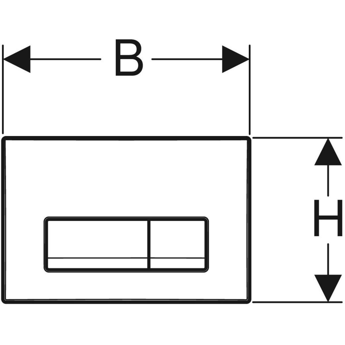 Geberit Delta50 Betätigungsplatte für 2-Mengen-Spülung mattverchromt 115.105.46.5 - Bild 2