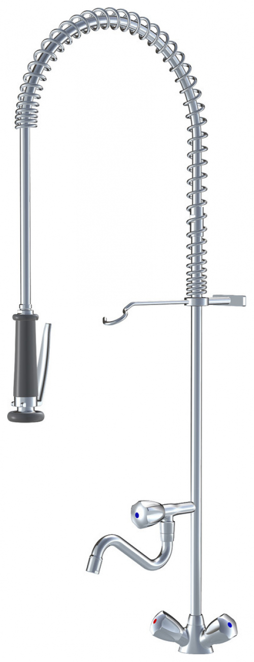 KWC Zweigriffmischer GASTRO A180, Schwenkauslauf, ganzchrom K.24.41.61.000C06 - Bild 1