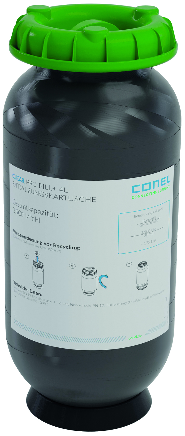 CONEL Entsalzungskartusche CLEAR PRO FILL Plus mit pH-Wert Stabilisierung 4 Liter - Bild 1