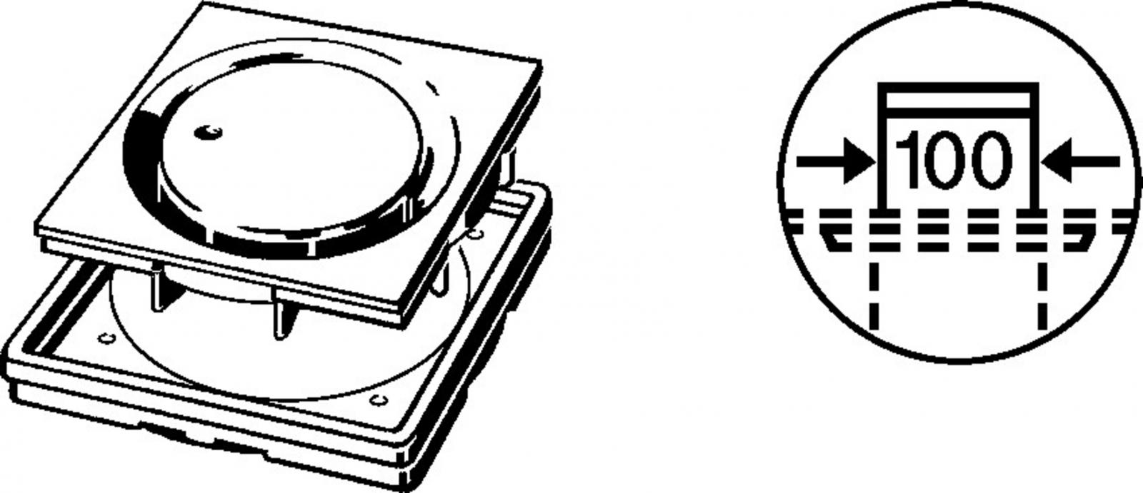 Viega Rost 100x100mm 4921.8 Kunststoff verchromt 446086 - Bild 2