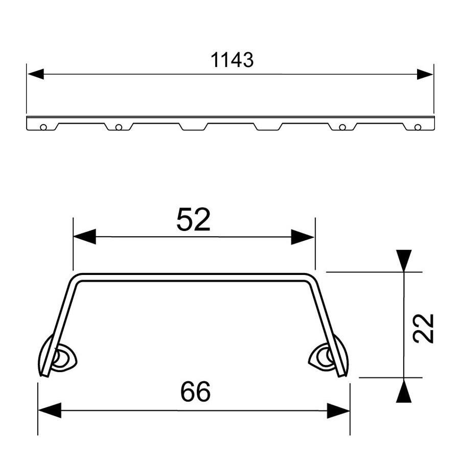 Designrost steel II 1200 mm aus Edelstahl gebürstet, für TECE Duschrinne gerade - Bild 2