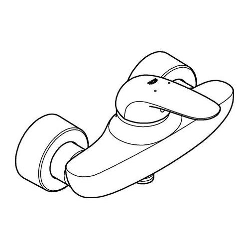 Grohe Einhand-Brausebatterie Eurostyle Hebel geschlossen eigensicher chrom 23722003 - Bild 2