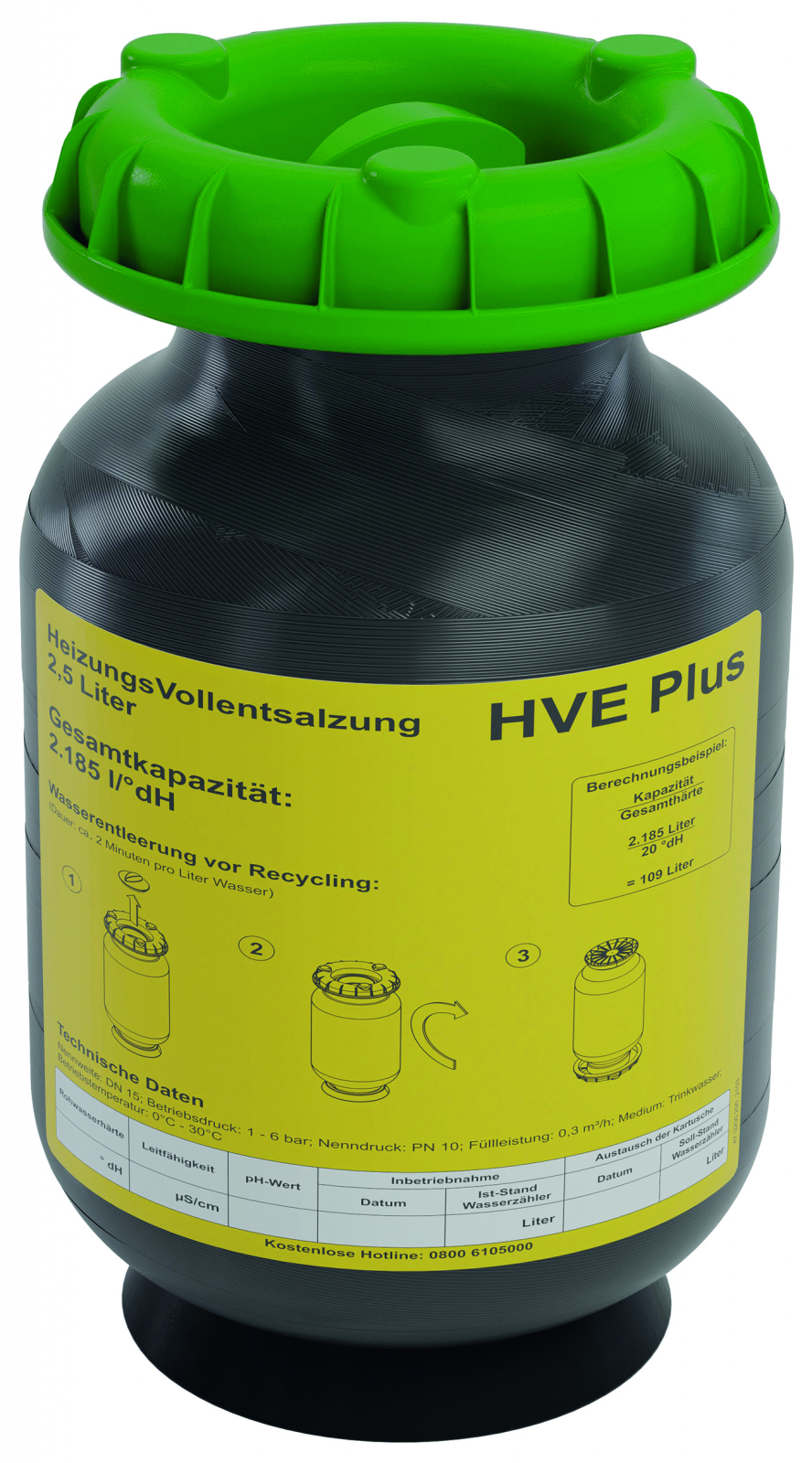 SYR Kartusche HVE Plus 2,5 Liter befüllt Vollentsalzung mit pH-Wert Stabilisierung für 3200 und 3228 - Bild 1