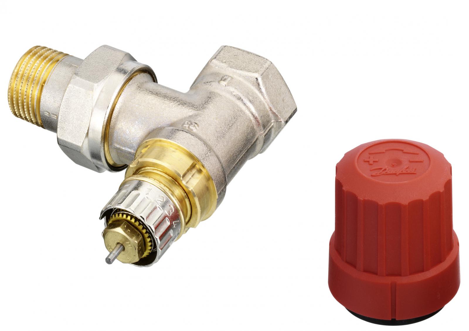 Danfoss Ventilgehäuse RA-N 15 R 1/2, Eck, matt vernickelt 013G0033 - Bild 1