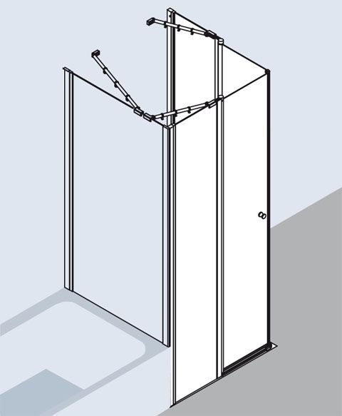 Kermi Ibiza 2000 Eckeinstieg-Halbteil re 900x1850 mm ESG klar silber mattglanz - Bild 4