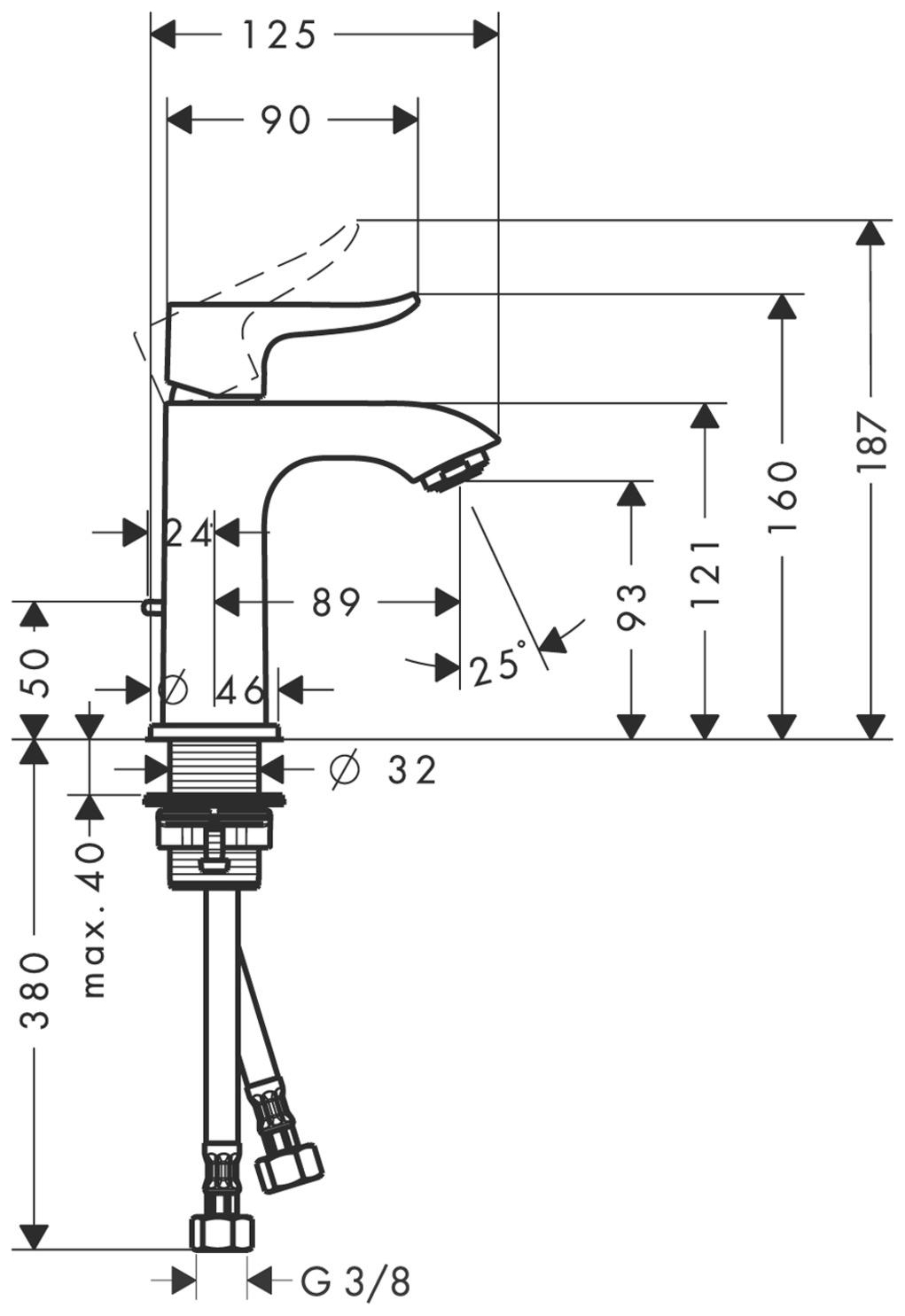 Hansgrohe Metris 100 Waschtischmischer chrom 31088000 - Bild 2