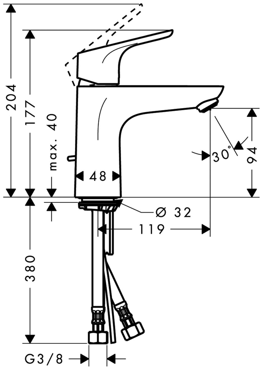 Hansgrohe Waschtischmischer Focus ComfortZone 100 chrom 31607000 - Bild 2