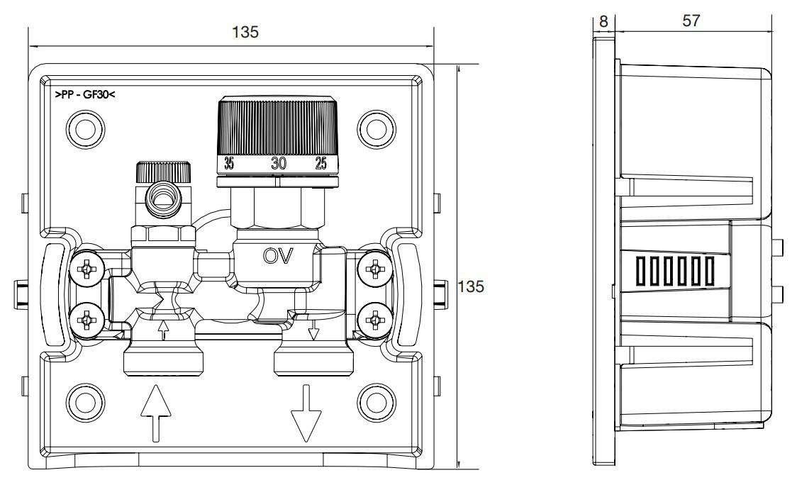 Oventrop Unibox E RTL mit RTL-Ventil, geschlossen, weiß, 1022731 - Bild 2