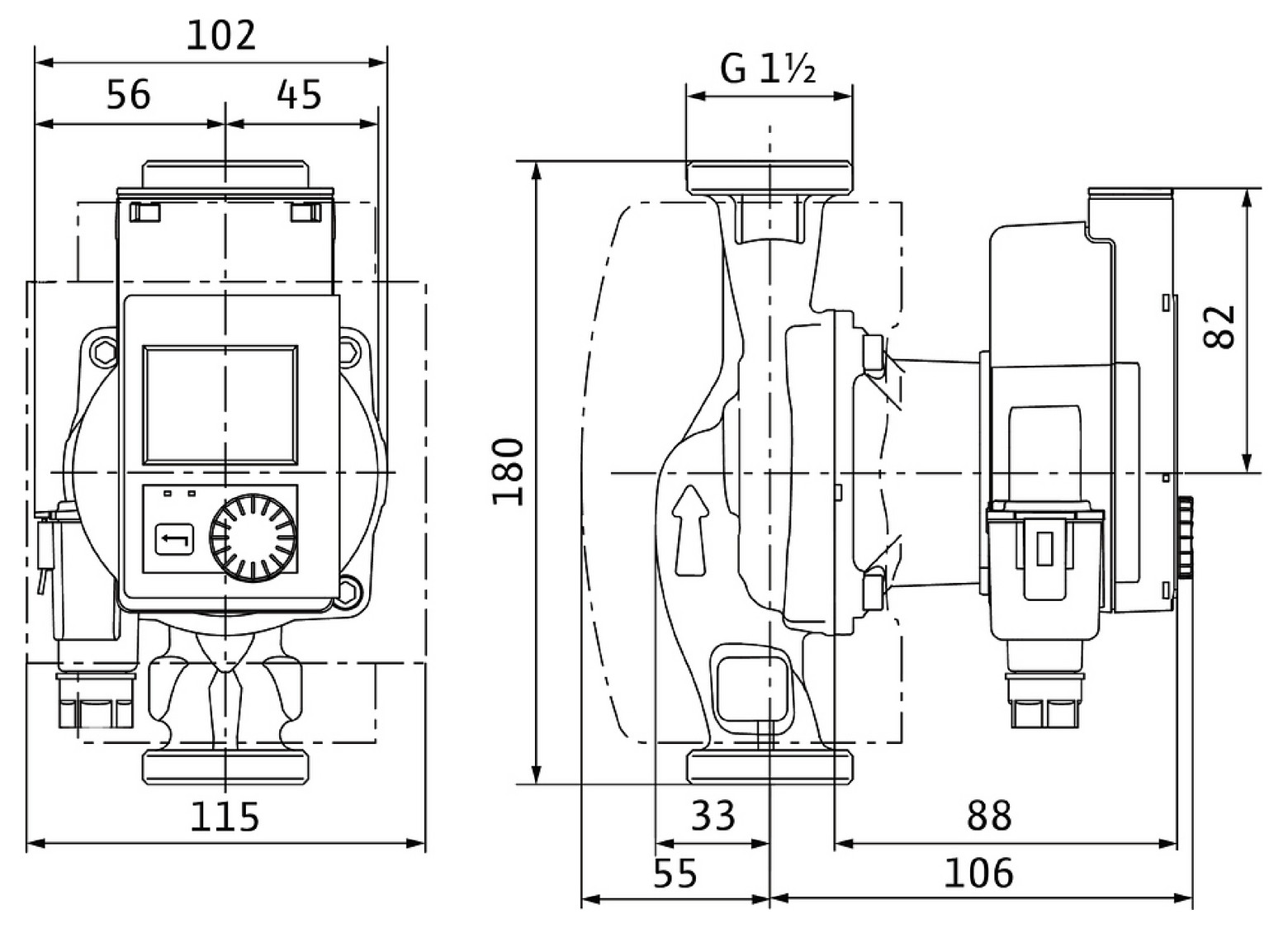 Wilo Nassläufer-Hocheffizienzpumpe Stratos PICO plus 25/0,5-4, G 1 1/2, 20W 4244373 - Bild 2