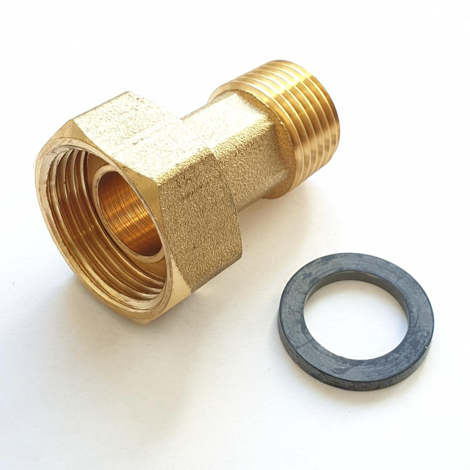 Wasserzähler-Verschraubung 2'' AG x 2 1/2'' IG aus Messing, mit Dichtung - Bild 1