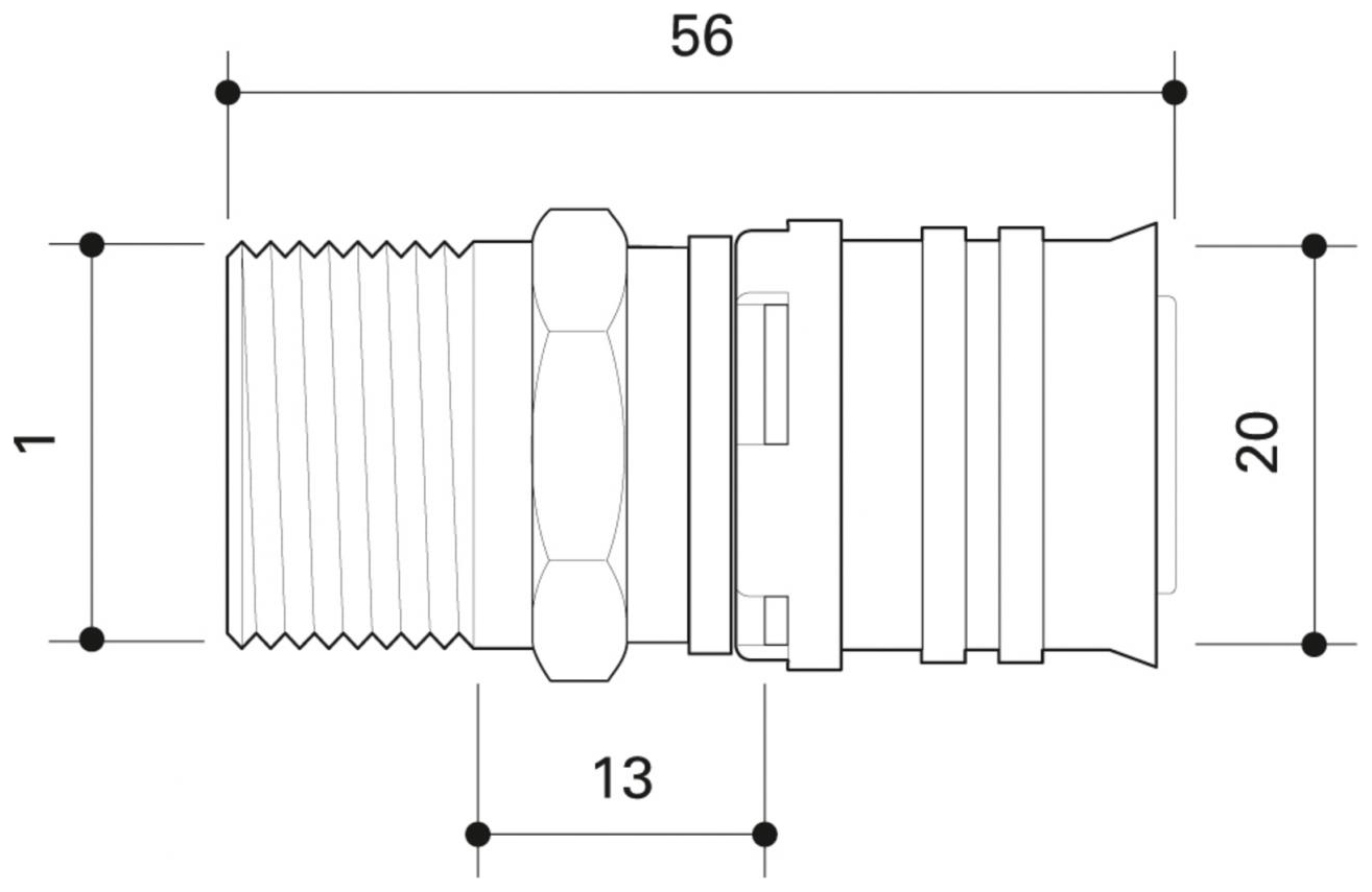 CONEL Connect MV2 Übergang 20 mm x 1'' AG CCMVU2025AN - Bild 2