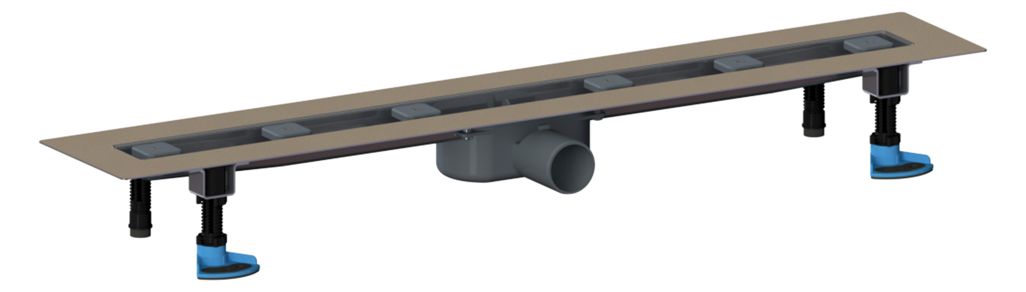 DALLMER Duschrinne CeraLine Nano F 900 mm BH 68 mm mit 1 Ablaufgehäuse, Fläche 523600 - Bild 1