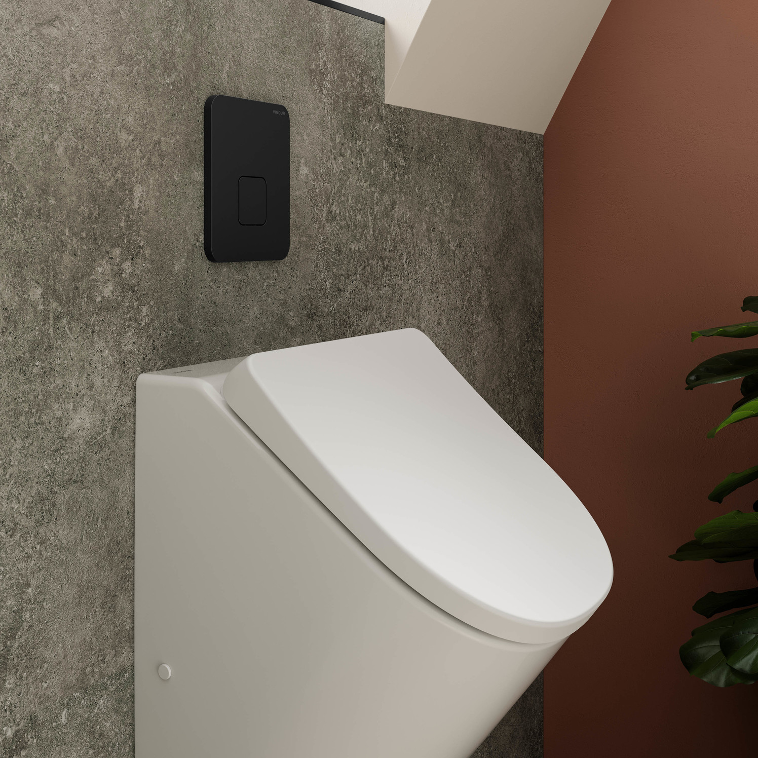 VIGOUR Urinal derby V3 PflegetectPlus weiss spülrandlos, verdeckter Zulauf