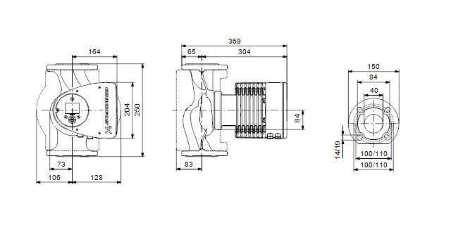 Grundfos MAGNA3 40-120FN HE-Umwälzpumpe Edelstahl DN 40 BL 250 mm 97924731 - Bild 2