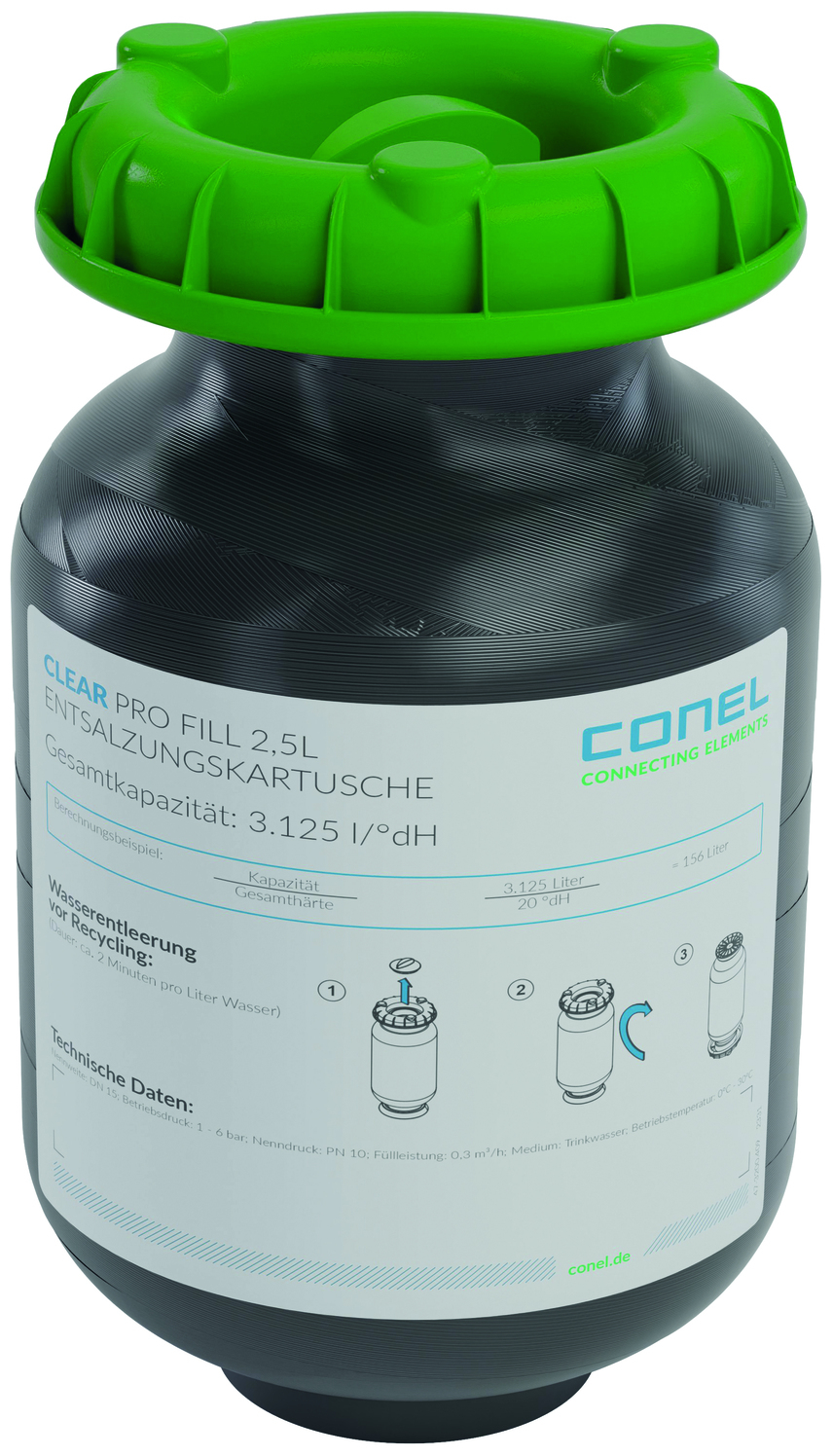 CONEL Entsalzungskartusche CLEAR PRO FILL 2,5 Liter, für Füllstation CLEAR PRO - Bild 1