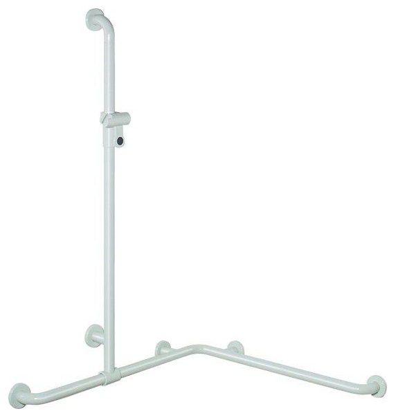 HEWI Serie 801 Dusch-Wannenhandlauf 1100 x 962 mm Brausehalter reinweiß 801.35.320.99 - Bild 1