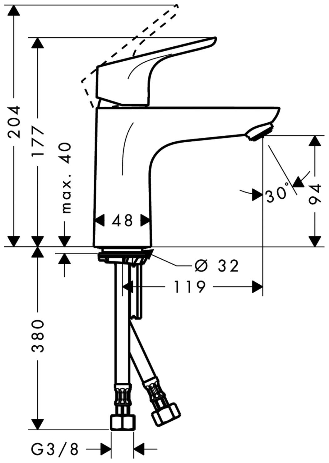 Hansgrohe Waschtischmischer Focus ComfortZone 100 chrom 31517000 - Bild 2