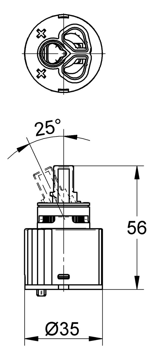 VIGOUR Keramikkartusche KN35 für derby/DerbyTOP/clivia, für Waschtisch- und Bidetbatterien - Bild 2