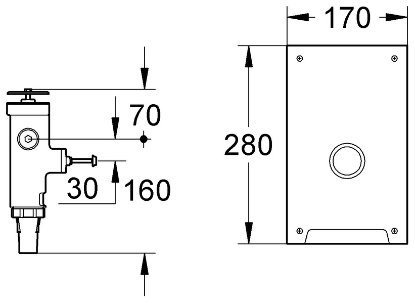 GROHE Austausch-WC-Druckspüler GROHE 3/4'' mit Abdeckplatte mit Druckknopf verchromt 42902000 - Bild 2