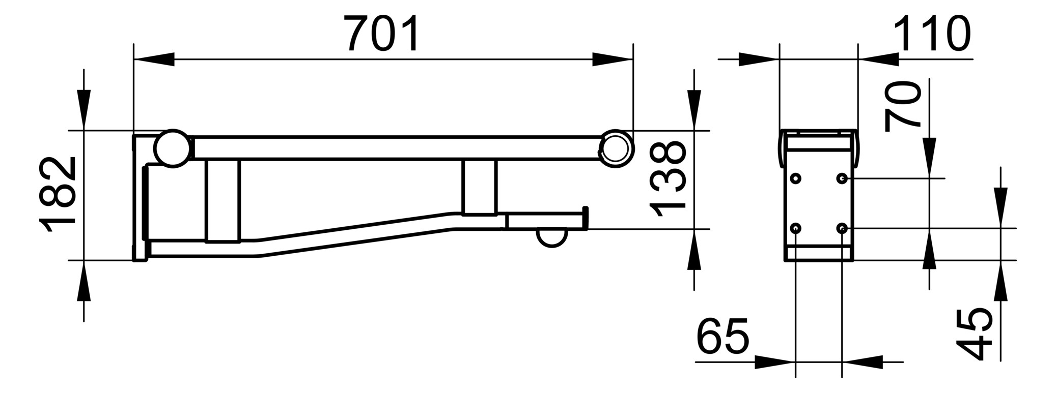 Keuco Stützklappgriff WC Plan Care verchromt 34903010738 - Bild 2