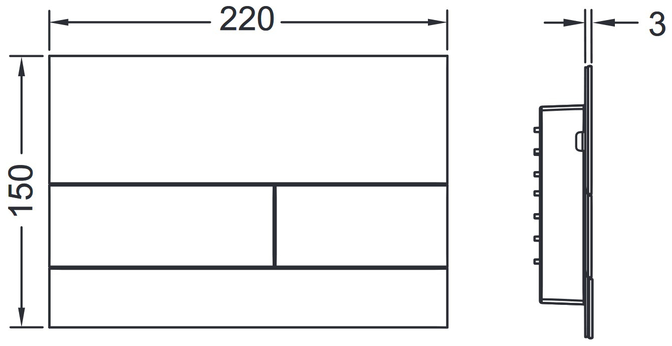 TECEsquare II WC-Betätigungsplatte Metall, Chrom schwarz gebürstet (mit Anti-Fingerprint) 9240846 - Bild 2
