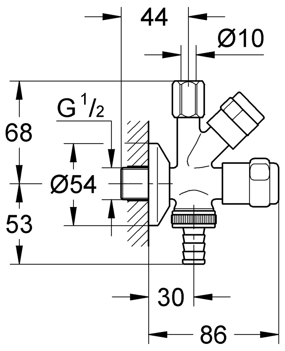 GROHE WAS-Kombieckventil DN 15 mit Rückflussverhinderer 41073000 - Bild 2