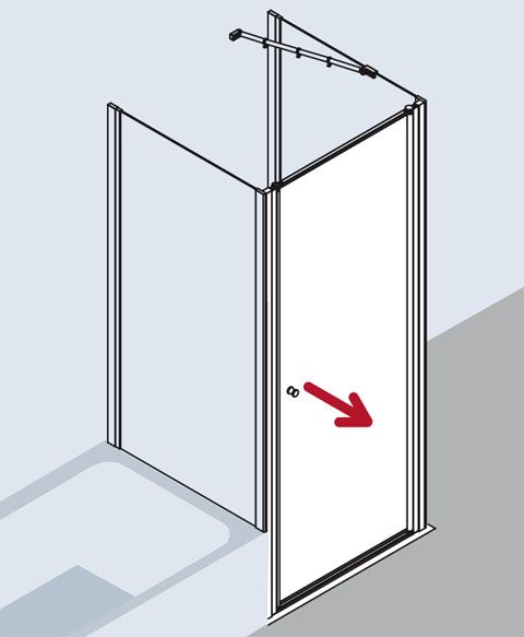 Kermi Ibiza 2000 Schwingtür STW 900 x 1850 mm ESG klar Profil silber mattglanz I2STW090181AK - Bild 1