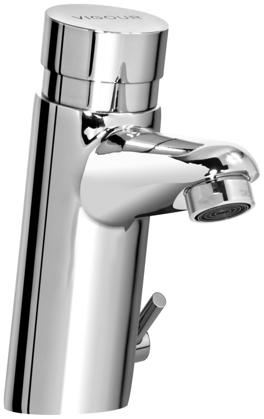 VIGOUR Waschtisch Selbstschluss-Mischer derby plus chrom, mit Temperaturregulierung  - Bild 1