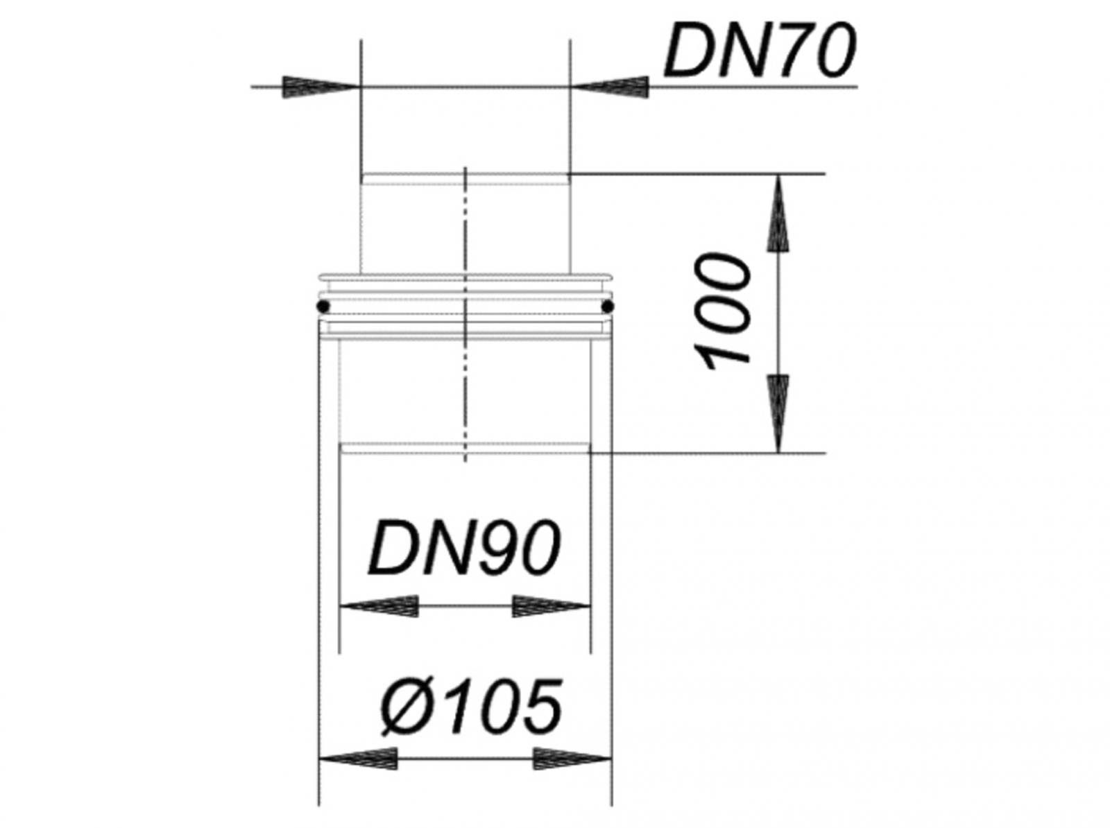 Dallmer Einschubstutzen zu Rohrbelüfter 900 DN 70/DN 90 850614 - Bild 2
