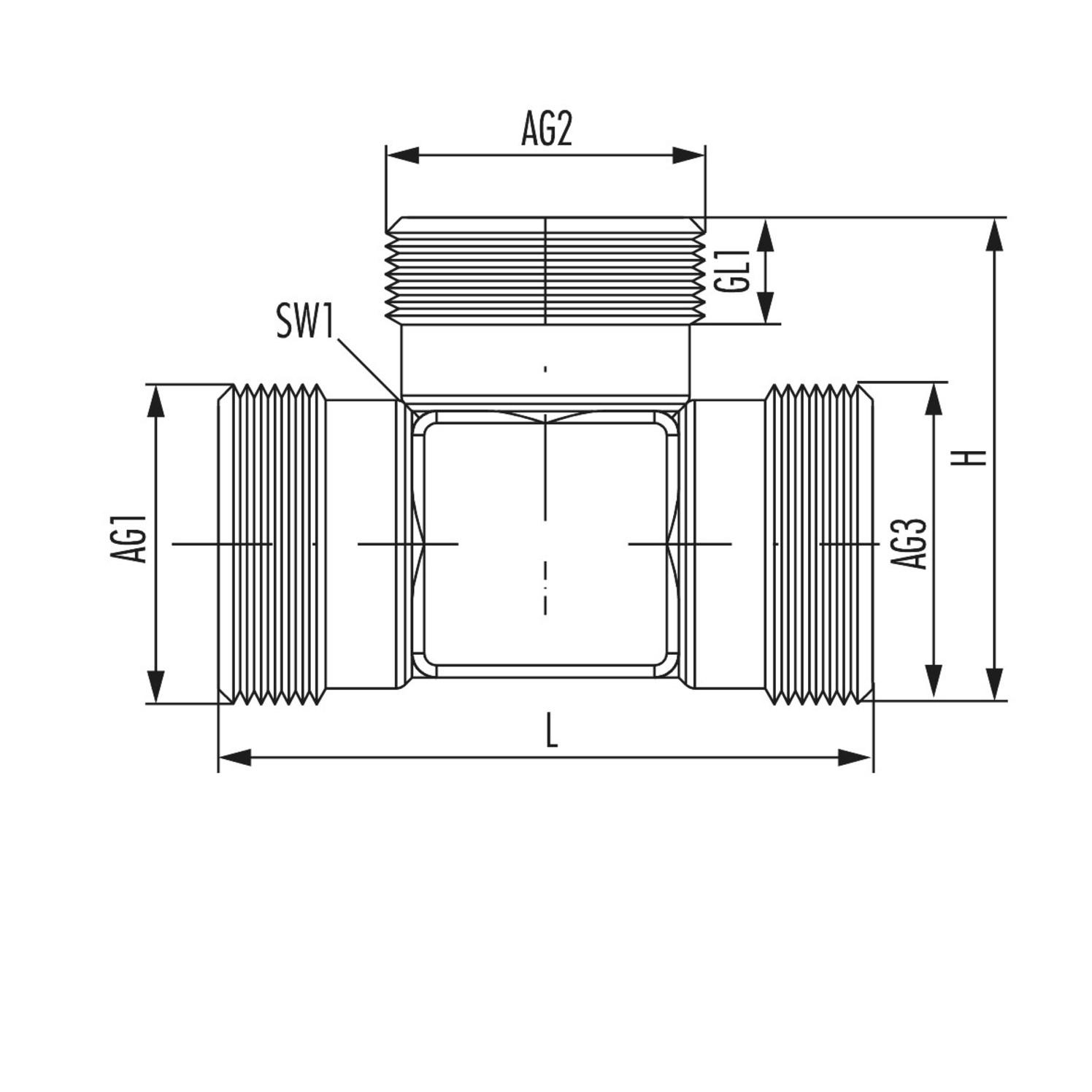 Hummel Kupplungs-T-Stück G 3/4 x G 3/4 x G 3/4 Eurokonus vernickelt 2253349501 - Bild 2