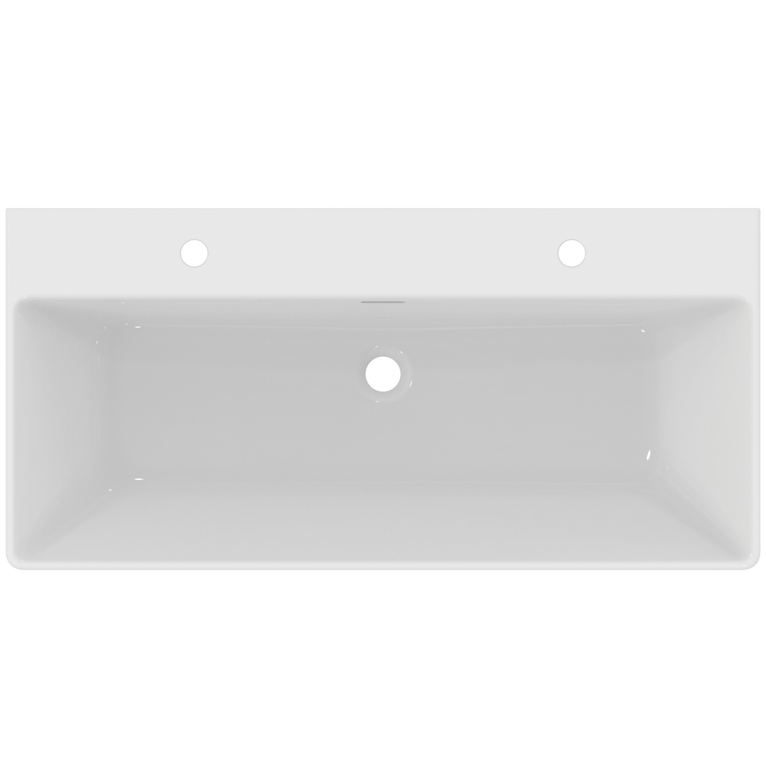 VIGOUR Möbelwaschtisch derby V3 100x48cm PflegetectPlus weiss, 2 Hahnlöcher mit Überlauf