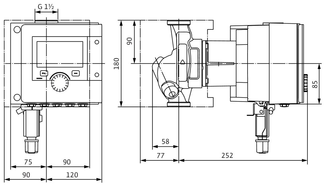 Wilo Nassläufer-Premium-Smart-Pumpe Stratos MAXO 25/0,5-6 (G 11/2) BL 180mm 2186184 - Bild 2