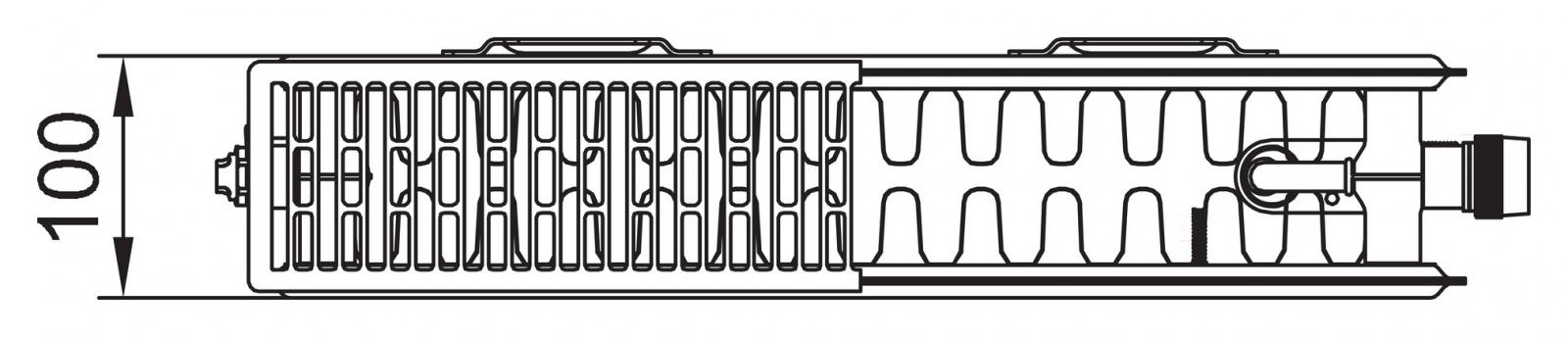 Kermi Flachheizkörper therm-x2 Profil-V Typ 22 600x1200mm Ventil rechts inkl. Bohrkonsolenset