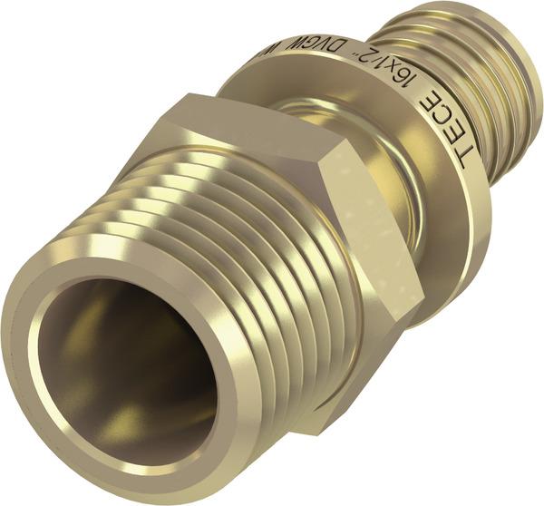 TECEflex Übergangsnippel 16 mm x 3/4'' AG Messing 765506 - Bild 1
