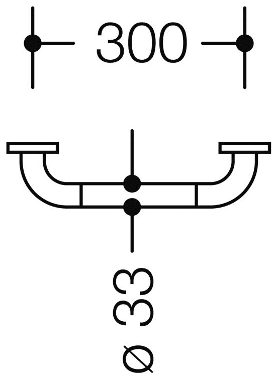 HEWI Serie 801 Haltegriff d: 33 mm Achsmass 300 mm reinweiß 801.36.100.99 - Bild 2