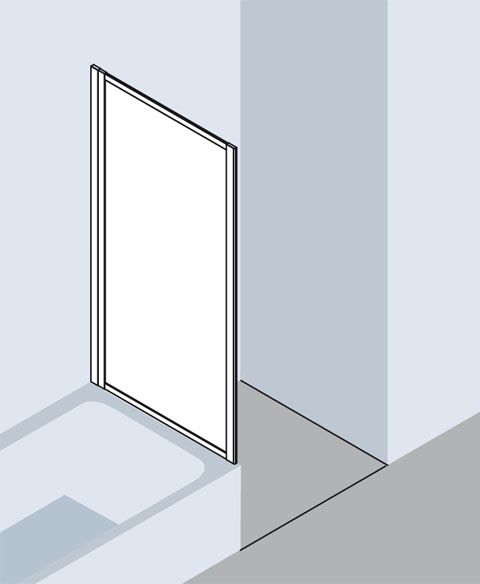 Kermi Nova 2000 Seitenwand TWD 750x1600 mm Kerolan Fontana hell, Profil silber mattglanz - Bild 1