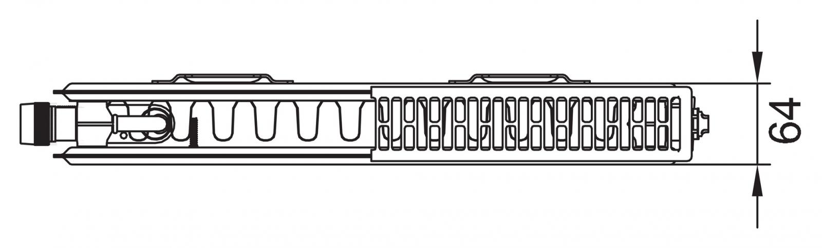 Kermi Flachheizkörper therm-x2 Profil-V Typ 12 500x1600mm Ventil links inkl. Bohrkonsolenset
