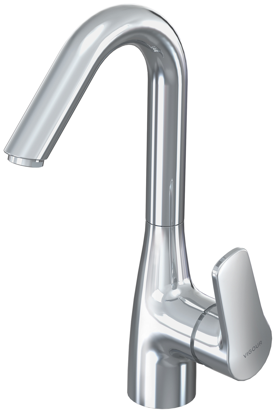 VIGOUR Einhand-Waschtischbatterie derby V3 V-Auslauf schwenkbar, mit Ablaufgarnitur verchromt