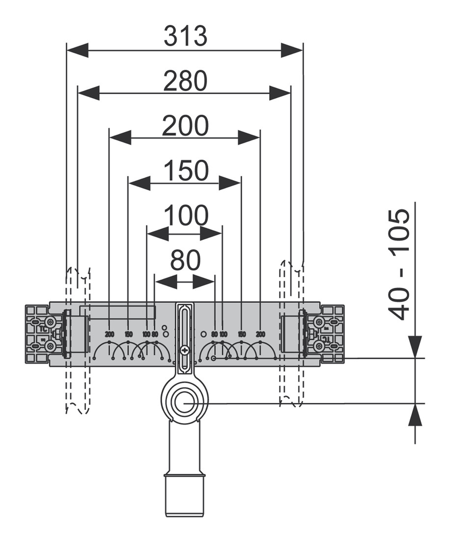 TECEprofil Anschlusseinheit für Waschtisch mit vormontierten Anschlussbogen 9020033 - Bild 3