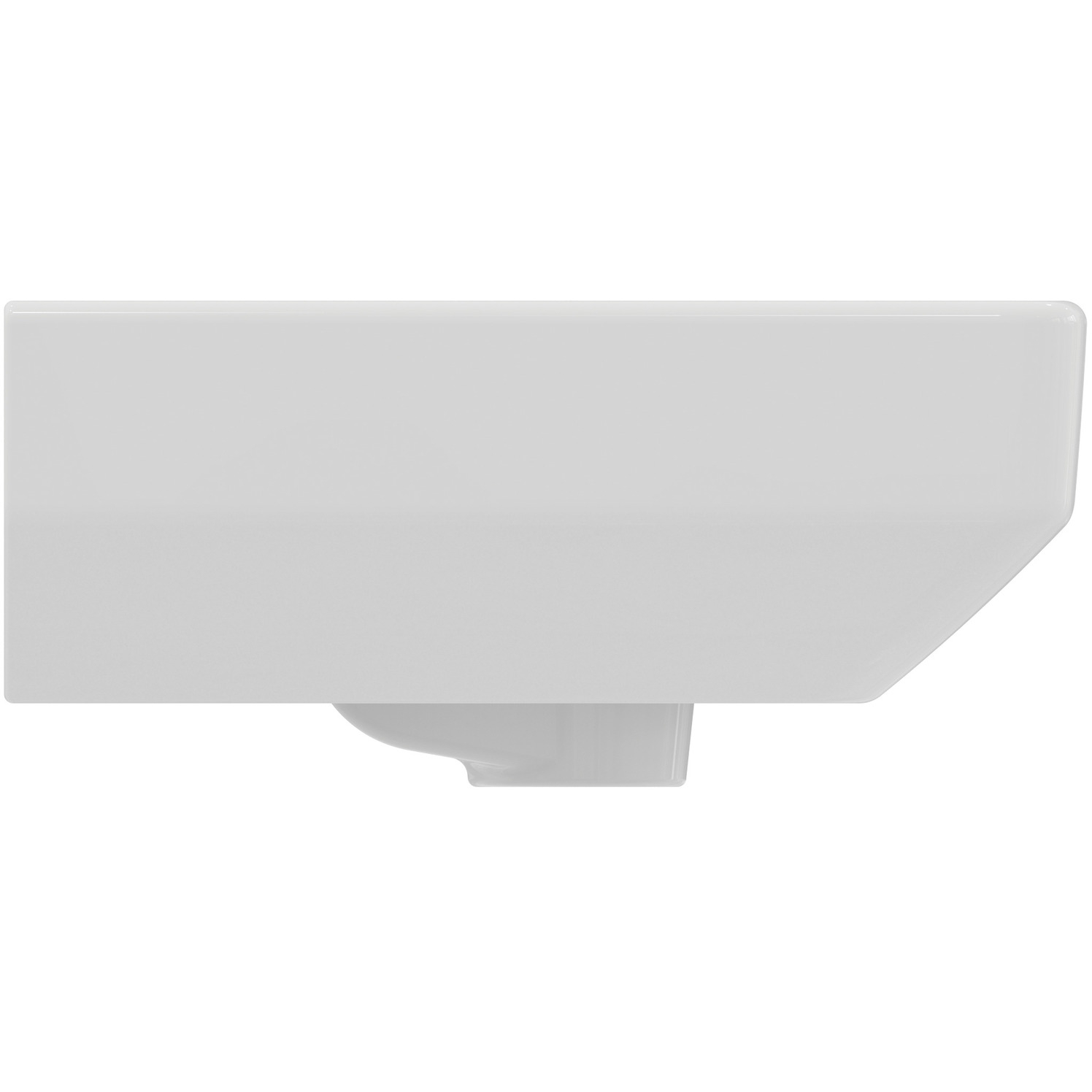 VIGOUR Handwaschbecken derby V3 edge 45x35cm PflegetectPlus weiss mit Hahnloch und Überlauf