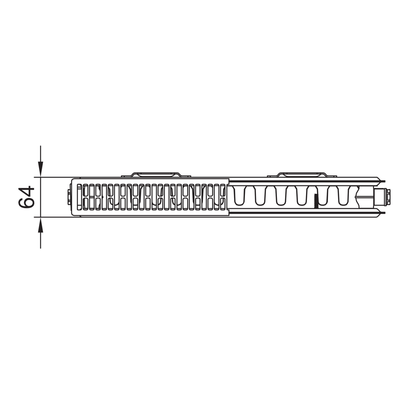 Kermi Flachheizkörper therm-x2 Profil-K Typ 12 600x800mm Kompaktheizkörper inkl. Bohrkonsolenset